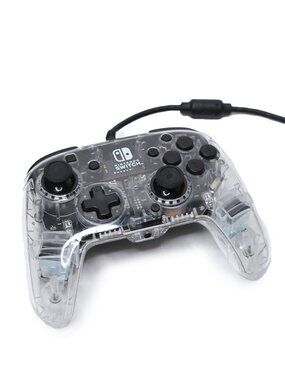 Nintendo Switch PDP Afterglow Deluxe+ Audio Wired Controller Clear Glow Colours